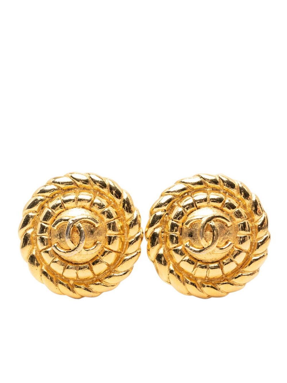Chanel Cc Logo Round Clip-On Earrings #287794C69B
